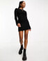 Фото #4 товара ASOS DESIGN Petite knitted fit and flare mini dress in black