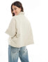 Фото #2 товара ASOS DESIGN funnel oversized neck puffer jacket with hood in cream