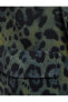 Leopar Desenli Gömlek Viskon Kapaklı Cepli Düğmeli Klasik Yaka
