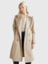 Фото #1 товара Solid Double-Breasted Trench Coat