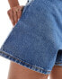 Mango longline relaxed denim shorts in mid blue BLAU, 40 - фото #3