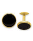 Kelly Waters Gold-plated Black Epoxy Round Cuff Links