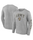 Men's Heather Gray Army Black Knights Distressed Arch Over Logo Long Sleeve T-shirt
