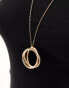 Accessorize long circle pendant necklace in gold