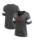 Фото #1 товара Women's Heathered Charcoal San Francisco Giants Wordmark V-Neck Tri-Blend T-shirt