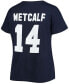 ფოტო #2 პროდუქტის Women's Plus Size DK Metcalf College Navy Seattle Seahawks Name Number V-Neck T-shirt