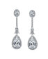 ფოტო #11 პროდუქტის Art Deco Wedding AAA Cubic Zirconia Halo Long Pear Solitaire Teardrop CZ Statement Dangle Chandelier Earrings For Women Pageant Bridesmaid