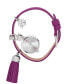 ფოტო #2 პროდუქტის Women's Stacy White Dial Stainless Steel Chain Calfskin Leather Watch Set