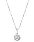 ფოტო #2 პროდუქტის Diamond Knot-Frame Solitaire Pendant Necklace (1/3 ct. t.w.) in 14k Gold, 15" + 3" extender