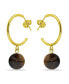 ფოტო #1 პროდუქტის 14K Gold Plated Multi Genuine Stone Hoop Earrings