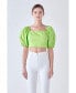 Women's Puff Sleeve Top with Back Bow
