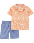 Фото #3 товара Baby 4-Piece Button-Front Shirts & Shorts Set 3M