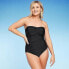 Women's Twist-Front Bandeau Classic One Piece Swimsuit with Tummy Control -