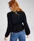 Фото #2 товара Women's V-Neck Puff-Sleeve Top