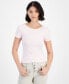 ფოტო #1 პროდუქტის Juniors' Open Back Short-Sleeve Seamless Top