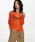 ფოტო #1 პროდუქტის Women's Openwork Knit Sweater