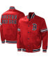 ფოტო #1 პროდუქტის Men's Red Boston Red Sox Midfield Satin Full-Snap Varsity Jacket