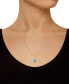 ფოტო #2 პროდუქტის Blue Topaz (1 Ct. T.W.) and Diamond (1/5 Ct. T.W.) Halo Pendant Necklace in 14K Yellow Gold