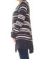 Фото #2 товара Charter Club Women's Long Sleeve Striped Open Front Cardigan Black White M