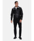 ფოტო #5 პროდუქტის Men's Casual Leather Jacket, Black