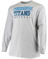Фото #3 товара Men's Big and Tall Heathered Gray Tennessee Titans Practice Long Sleeve T-shirt