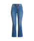 Фото #2 товара Petite Recover High Rise Button Front Kick Flare Crop Jeans