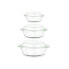 Saucepans Set Borosilicate Glass Transparent 700 ml 1 L 1,5 L (4 Units)