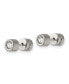 Stainless Steel Polished CZ Bezel Earrings