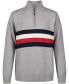 ფოტო #1 პროდუქტის Little Boys Signature Stripe Long Sleeve Quarter Zip Sweater