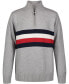 ფოტო #1 პროდუქტის Toddler Boys Signature Stripe Long Sleeve Quarter Zip Sweater