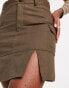 Urban Revivo mini cargo skirt in brown