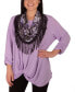 ფოტო #1 პროდუქტის Petite 3/4 Sleeve Top with Scarf