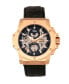 Commodus Automatic Black Dial, Rose Gold Case, Genuine Black Leather Watch 48mm