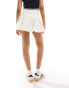 ASOS DESIGN dropped waist cotton mini skirt in off white Белый, 38 - фото #5