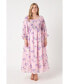Фото #1 товара Women's Plus size Floral Smocked Maxi Dress