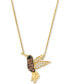Фото #1 товара Le Vian multicolor Diamond Hummingbird 19" Pendant Necklace (3/8 ct. t.w.) in 14k Gold