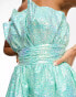 Фото #2 товара Collective the Label exclusive bandeau ruched playsuit in mint sequin