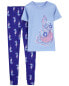 Фото #6 товара Kid 2-Piece Peacock 100% Snug Fit Cotton Pajamas 4