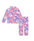 ფოტო #1 პროდუქტის Girl Two Piece Thermal Underwear Set Lavender With Unicorns In The Clouds Print - Toddler|Child
