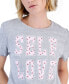 Фото #3 товара Juniors' Self Love Lettuce-Edge Cropped T-Shirt