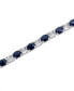 Sapphire (3-3/8 ct. t.w.) & Diamond (1/10 ct. t.w.) Link Bracelet in Sterling Silver