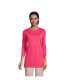 ფოტო #2 პროდუქტის Petite 3/4 Sleeve Supima Cotton Crewneck Tunic