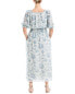 Фото #2 товара Платье Max Studio Maxi Dress в бело-синем цветочном стиле, Одежда и обувь, Женщинам, Платья