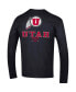 Фото #4 товара Men's Black Utah Utes Team Stack Long Sleeve T-shirt