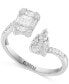 ფოტო #1 პროდუქტის EFFY® Diamond Multi-Cut Cluster Cuff Ring (3/4 ct. t.w.) in 14k White Gold