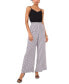 ფოტო #3 პროდუქტის Women's Striped Flat-Front Wide-Leg Pants