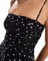 Фото #2 товара Forever New ruched body sheer maxi dress in polka dot print