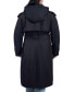 Women's Plus Size Belted Hooded Water-Resistant Trench Coat