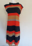 Tommy Hilfiger Women's Luella Sheath Cap Sleeve Dress Maui Orange Blue Brown S