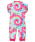 Фото #3 товара Toddler Girls Tie-Dye Flower Union Suit Footless Sleep Pajama